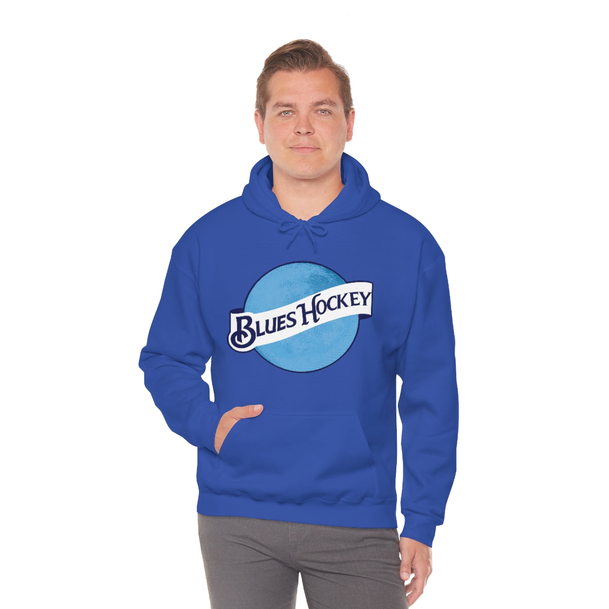 St Louis Blues Hoodie Mens Large Blue Bleed Blue Hockey Team Sports Logo  Sweater