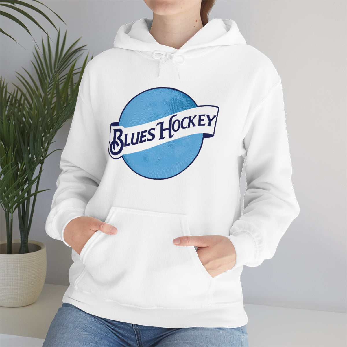 Printify Shop Blues Hockey Tee | Gateway Grinders Solid White / S