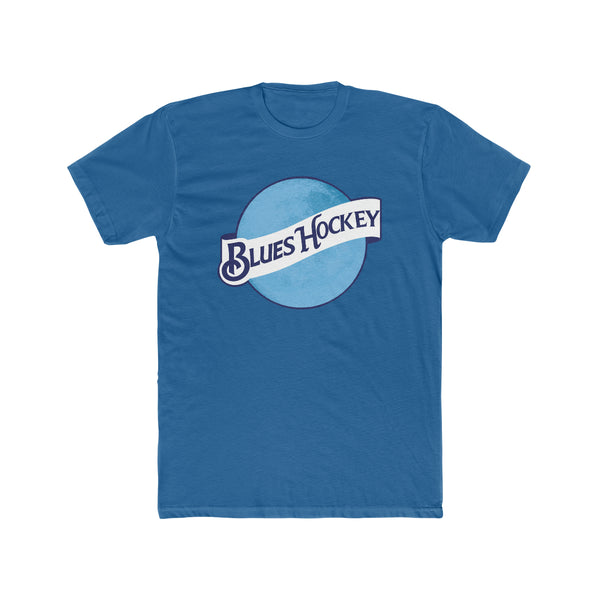 Printify Shop Blues Hockey Tee | Gateway Grinders Solid Cool Blue / M
